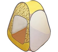 Детская игровая палатка BELON familia Радужный домик 4 грани конус-мини, принт "Цветы на желтом", 80x55x40 см ПИ-004-КМ-ТФ-Цветы на желтом