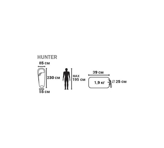 Трехсезонный спальный мешок Jungle Camp Hunter левая молния, цвет камуфляж 70973