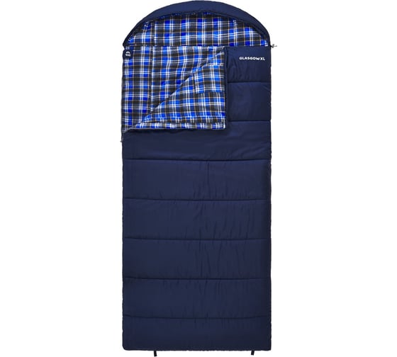 Широкий спальный мешок с фланелью Jungle Camp Glasgow XL левая молния, цвет синий 70955