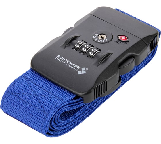 Ремень багажный с замком ROUTEMARK TSA-blue