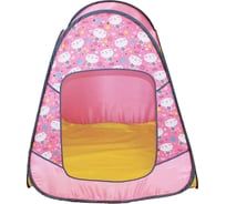 Детская игровая палатка BELON familia Радужный домик 4 грани конус-мини, принт "Коты на розовом", 80x55x39 см пи-004-км-тф-коты-на-розовом