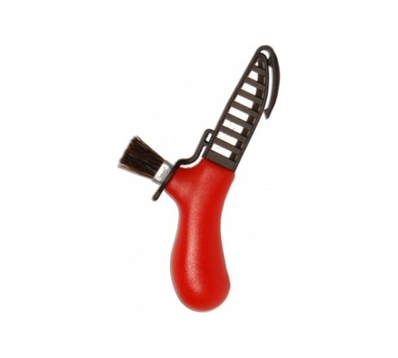 Нож для грибов Morakniv Karl Johan, нержавеющая сталь, цвет красный, щетка из конского волоса 12206