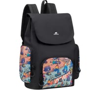 Городской рюкзак RIVACASE с принтом Скейтер, 15 л 5425 black