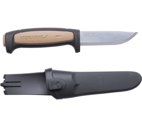 Нож Morakniv Rope серрейтор, нержавеющая сталь, резиновая ручка 12245