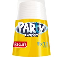 Пластиковый стакан Paclan Party Every Day полипропилен, белый, 200 мл, 12 шт 4607036872432