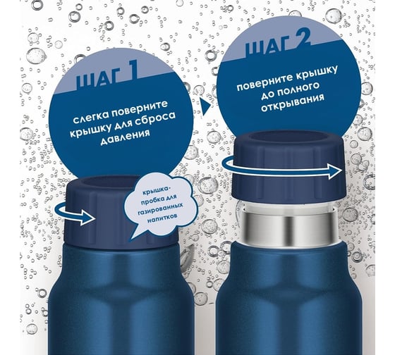 Термобутылка для газированных напитков THERMOSFJK-1000 NVY 1 л, синий 562517