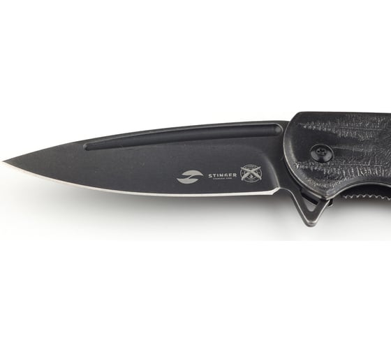 Нож Stinger 82.5 мм, чёрный с медведем FK-S063GY