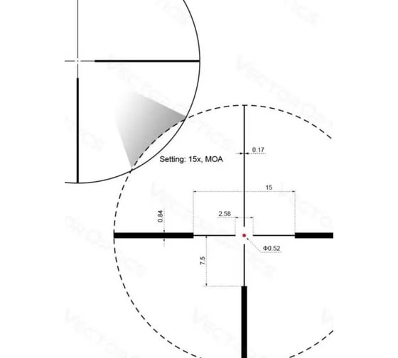 Оптический прицел Vector Optics continental x6 2.5-15x56, 30 мм, vec hunting sfp SCOM-23