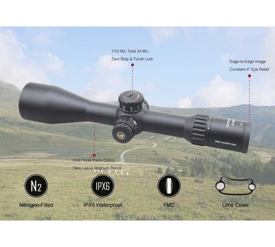Оптический прицел Vector Optics 34мм ffp continental x6 4-24x56 vec-mbr SCFF-40