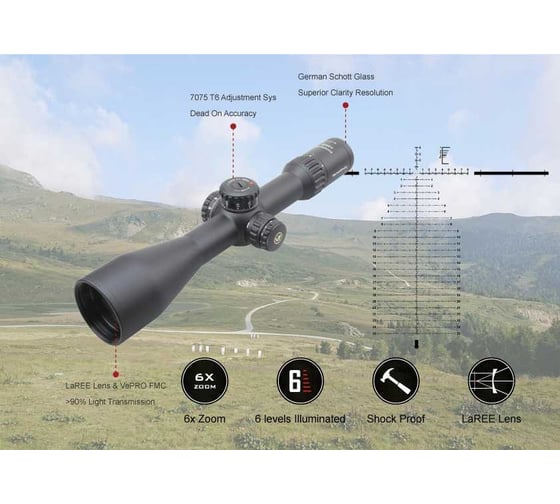 Оптический прицел Vector Optics 34мм ffp continental x6 4-24x56 vec-mbr SCFF-40