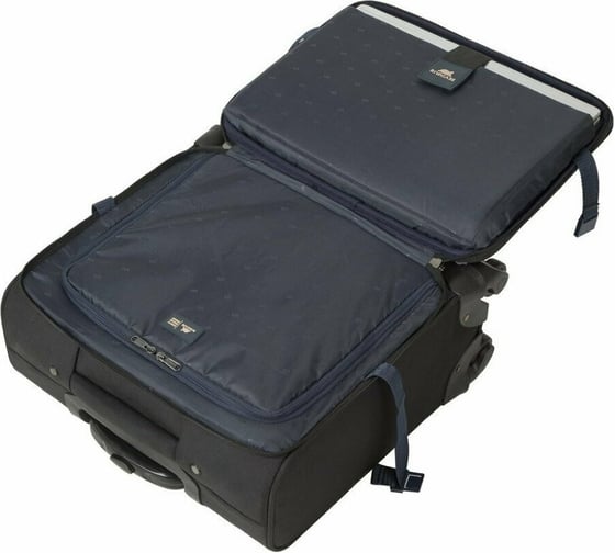 Чемодан RIVACASE black ECO ручная кладь, на колесах 20" 8481