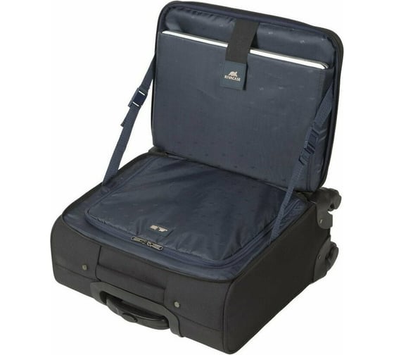 Чемодан RIVACASE black ECO ручная кладь, на колесах 20" 8481