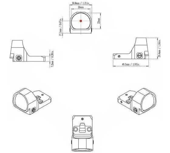 Коллиматорный прицел Vector Optics frenzy-x 1x22x26 mos SCRD-36