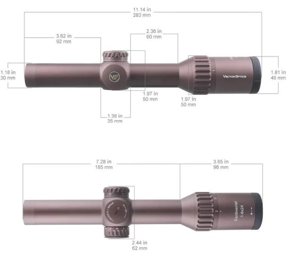 Оптический прицел Vector Optics 30 мм sfp continental x6 1-6x24 coyote fde SCOC-34