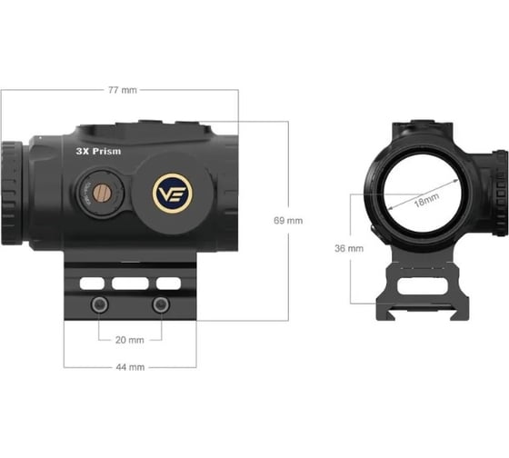 Оптический прицел Vector Optics paragon 3x18 micro prism SCPS-M03