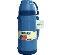 Термос DIOLEX пластиковый со стеклянной колбой, 600 мл, синий DXP-600-B