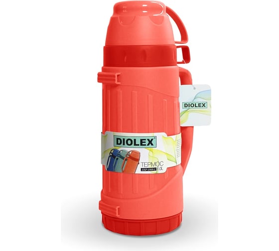 Термос DIOLEX пластиковый со стеклянной колбой, 1800 мл DXP-1800-1-R