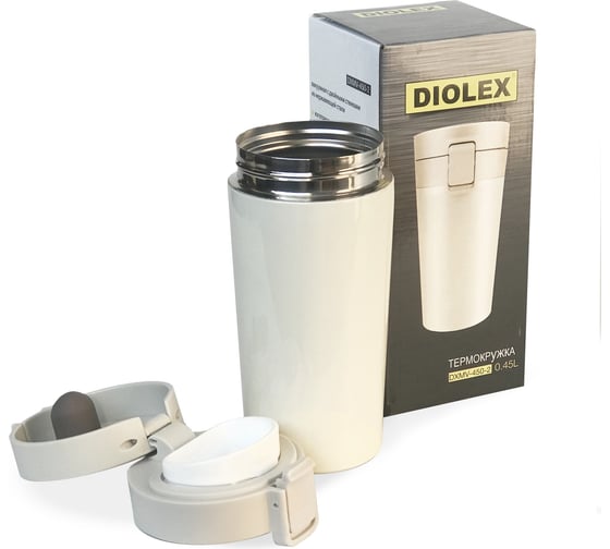 Термокружка DIOLEX 450 мл, с кнопкой клапаном DXMV-450-2