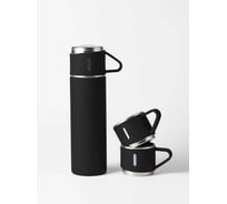 Термос для чая и кофе Travel Friendly 0.5 л, с кружками, черный 30002