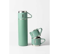 Термос для чая и кофе Travel Friendly 0.5 л, с кружками, зеленый 30003
