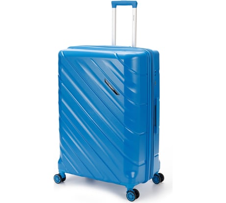 Чемодан Torber В Отпуск, синий, полипропилен, 54.5x33.5x79 см, 135 л T1908L-Blue