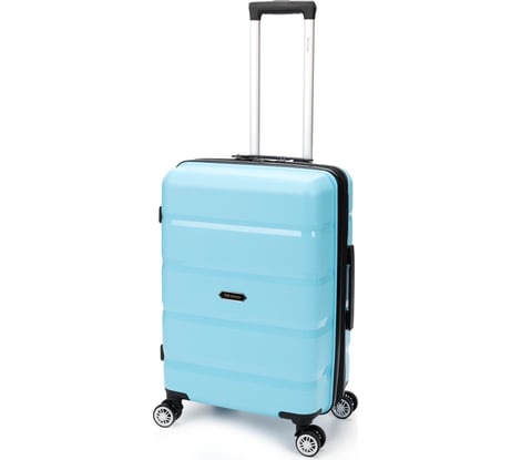 Чемодан Torber В Отпуск, бирюзовый, полипропилен, 40.5x25x62.5 см, 55 л T1902M-Tur