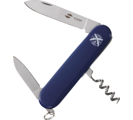 Нож перочинный STINGER 90 мм, 4 функции, материал рукояти: АБС-пластик, синий FK-K5007NH-4F