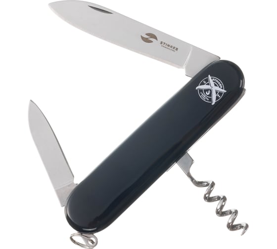 Нож перочинный STINGER 90 мм, 4 функции, материал рукояти: АБС-пластик, черный FK-K5006NH-4F 1