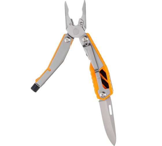 Мультитул Stinger 102 мм, 8 функций, сталь/АБС-пластик, оранжевый, в комплекте нейлоновый чехол MT-GHK10