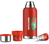 Термос Biostal Охота 1 литр, 2 чашки, с ситечком, красный NBR-1000Z-R