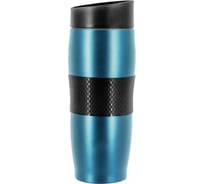 Термокружка Lara Aqua 380мл, двойные стенки, вакуум, сталь/силикон LR04-24 Aqua