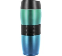 Термокружка Lara Aqua 450мл, двойные стенки, вакуум, сталь/силикон LR04-23 Aqua