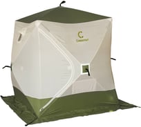 Палатка зимняя Следопыт куб 1.5x1.5 м, Oxford 240D PU 1000, S по полу 2.2 кв.м, оливковый/белый PF-TW-22