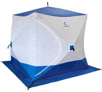 Палатка зимняя Следопыт куб 2.1x2.1 м, Oxford 210D PU 1000, S по полу 4.4 кв.м, синий/белый PF-TW-26