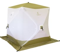 Палатка зимняя Следопыт куб 1.8x1.8 м, Oxford 210D PU 1000, S по полу 3.2 кв.м, оливковый/белый PF-TW-30