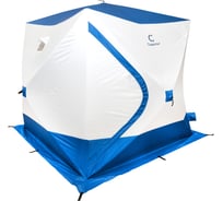 Палатка зимняя Следопыт куб 2.15x2.15 м, S по полу 4.6 кв.м, 3 слоя, синий/белый PF-TW-37