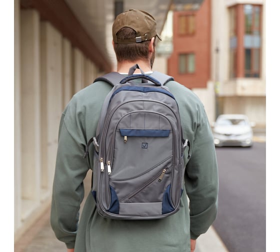 Рюкзак BRAUBERG MainStream 1, размер 45х32х19 см, серо-синий, 224445
