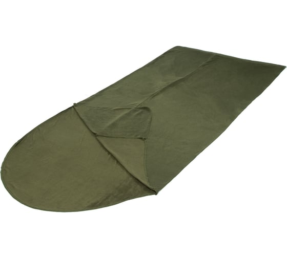 Вкладыш в спальный мешок с подголовником Следопыт FLEECE, 190+25x90 см, флис, хаки PF-SB-54 1