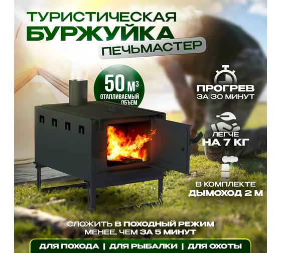 Печь буржуйка окопная ПЕЧЬМАСТЕР 50 PBO-50