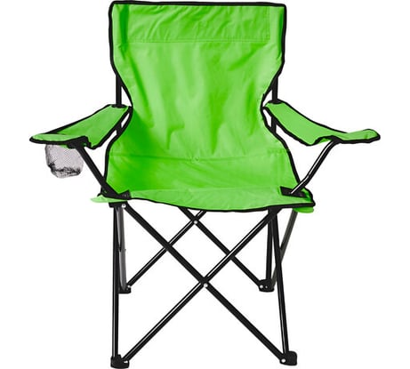 Кресло складное туристическое садовое DASWERK с подстаканником, в чехле, зеленое 680048