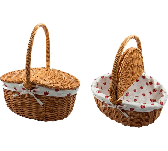 Корзина для пикника Русские подарки 41x30x22/45см 80344