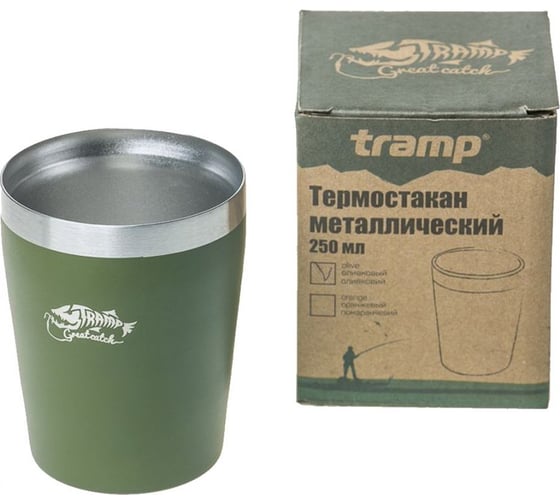 Металлический термостакан Tramp оливковый, 250мл TRC-101(2550)