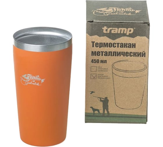 Металлический термостакан Tramp TRC-102 оранжевый, 450мл TRC-102(4226)