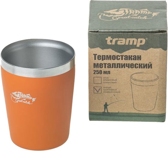 Металлический термостакан Tramp оранжевый, 250мл TRC-101(4219)