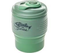 Силиконовая складная кружка Tramp с крышкой, оливковый-зеленый, 350мл TRC-082(2383)