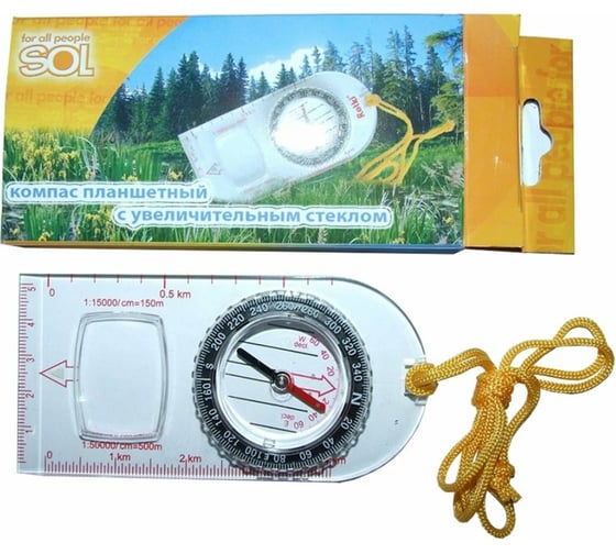 Планшетный компас Tramp Lite с увеличительным стеклом d=4.7 см TLA-002