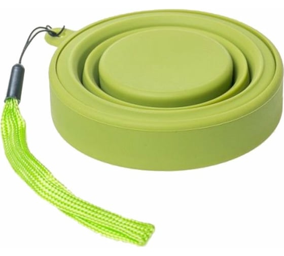Силиконовый складной стакан с крышкой Tramp оливковый, 180мл TRC-083