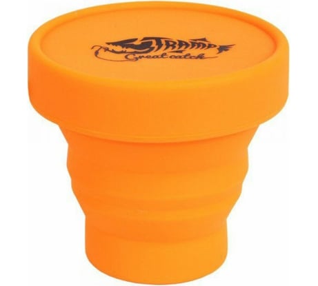 Силиконовый складной стакан с крышкой Tramp оранжевый, 180мл TRC-0831