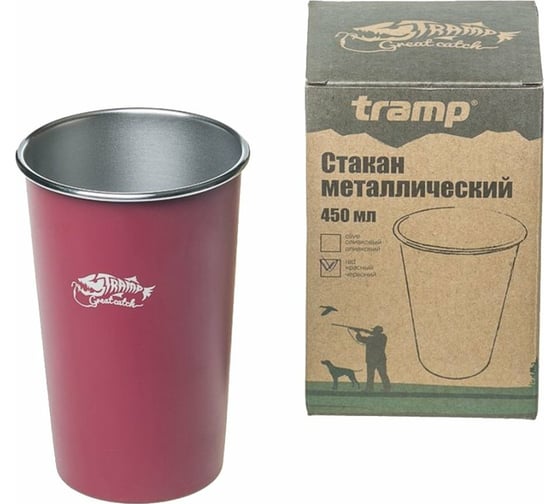 Металлический стакан Tramp красный, 450мл TRC-099(4202)