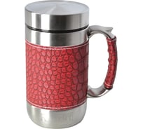 Кружка-термос с ситечком Regent inox GOTTO 0.52 л, в коже, красный 18014